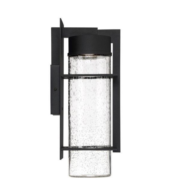 Lampada da parete per esterni Quoizel Alluminio, vetro granulato trasparente Nero terra