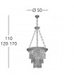Chandelier en cristal MILORD CRYSTAL or Français 4 ampoules