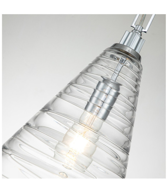 Lampada a sospensione Feiss Alluminio, Acciaio, Vetro Cromo lucido