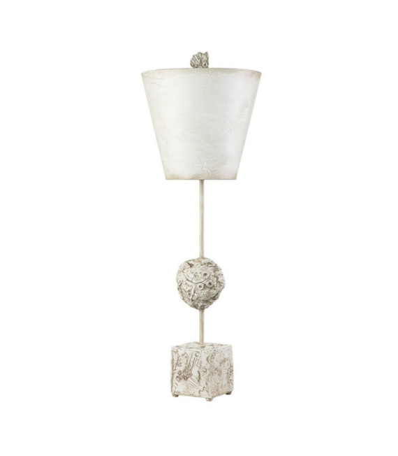 Petra Parchment Table Lamp, Steel, Bone White Resin