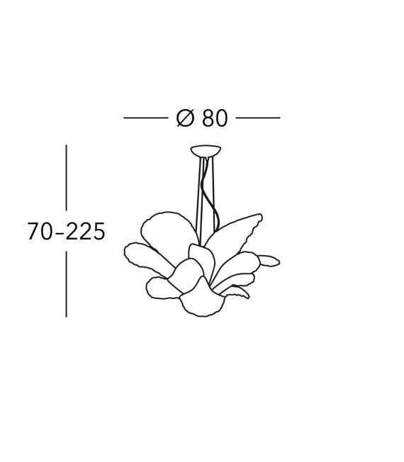 Lampadario design NAOMI cromato 7 lampadine