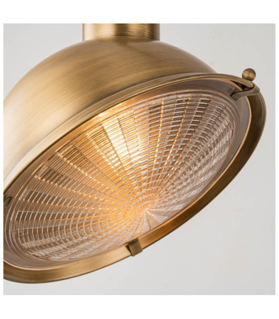 Außenstrahler Chiswick Brass, transparentes Prismenglas Antique Brass