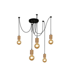 Spinny pendant light Mild steel Matt black, natural