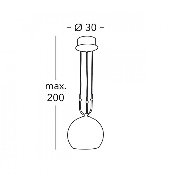 Lámpara colgante de diseño LUNA 24 quilates Oro 1 + 1 bombillas