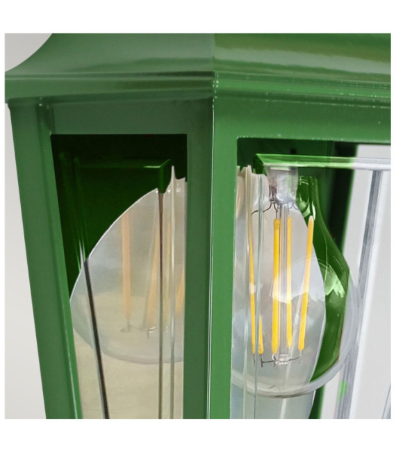Lampada da parete per esterni Deco Policarbonato trasparente, alluminio Verde