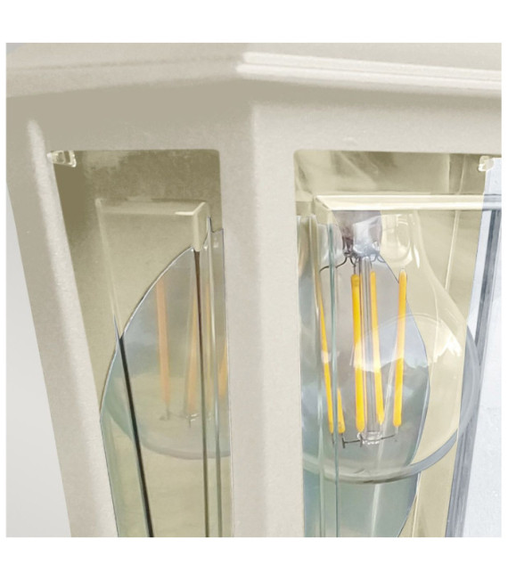 Deco exterior wall light Transparent polycarbonate, Cream aluminum
