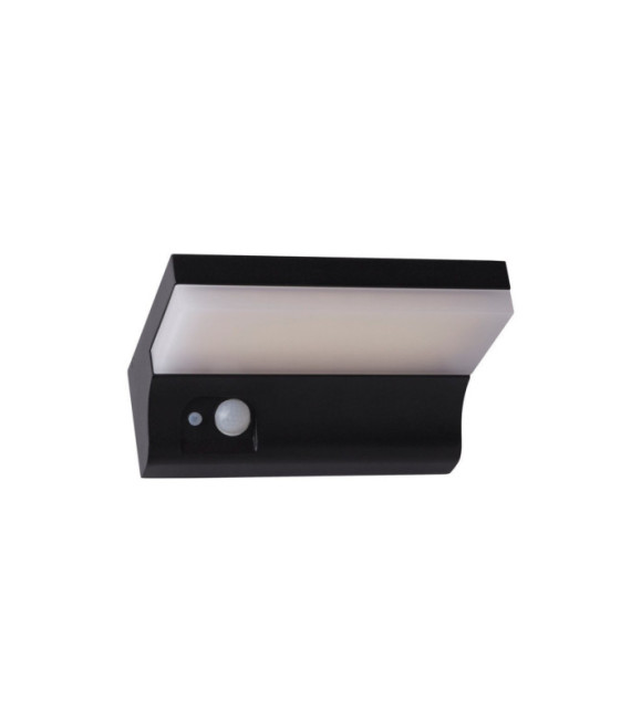 Aplique solar Aluminio, policarbonato Negro mate