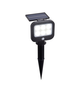 Foco solar ABS, Estaca de policarbonato Negro satinado