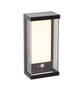 Lampada da parete solare Alluminio, policarbonato Nero opaco