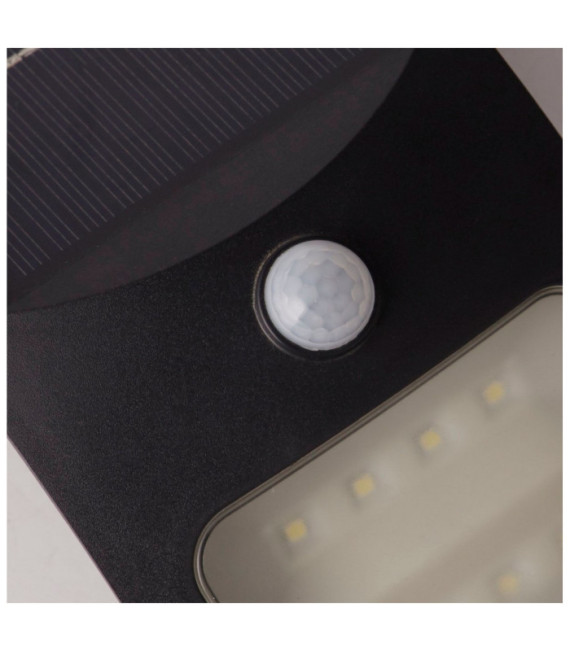 Solarwandleuchte ABS, Polycarbonat Mattschwarz