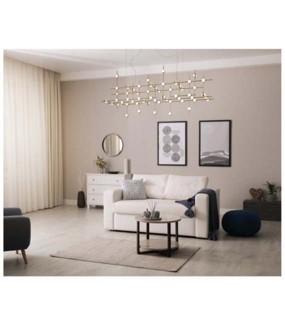 Lámpara colgante LED Provenza Vidrio, Acrílico, Acero Oro