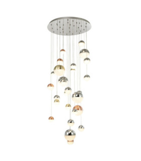 Suspension Mocado Verre,acier,aluminium Champagne d'or