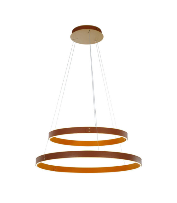 Manezia LED-Pendelleuchte Acryl, Stahl, Leder, Aluminium Braun
