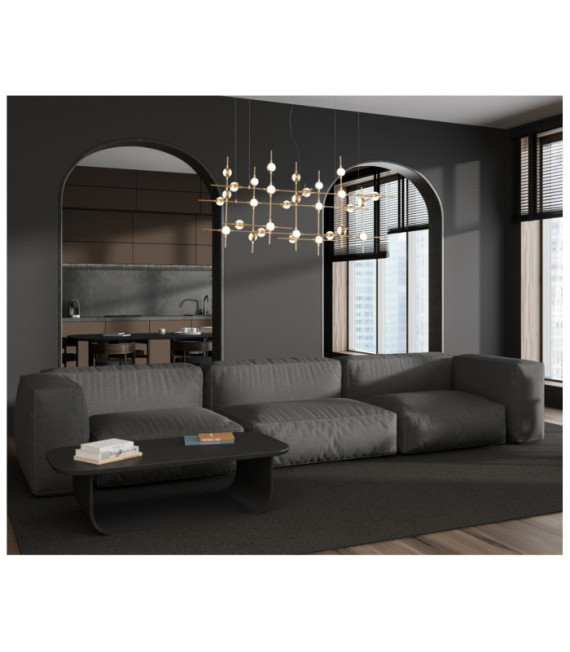 Suspension LED Provenza Verre,Acrylique,Acier Or