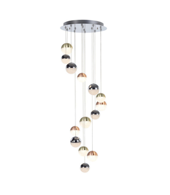 Mocado pendant light Glass, steel, aluminum Chrome