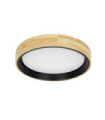 Campelo Wood ceiling light, Black metal alloy, Wooden