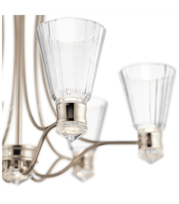 Kichler pendant light Steel, transparent faceted glass, polished nickel aluminum