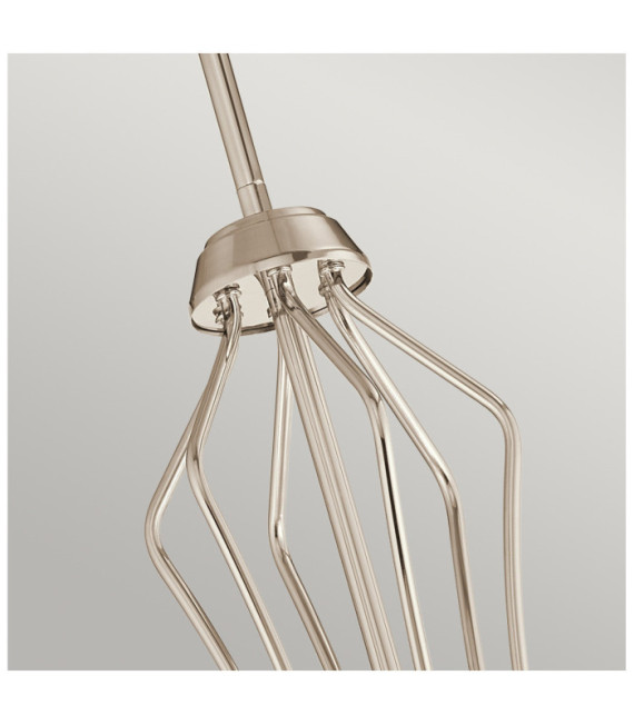 Lámpara colgante Kichler Acero, cristal facetado transparente, aluminio níquel pulido