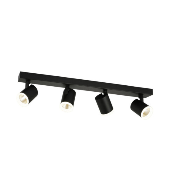 Barre de spots Helvia Plastique,acier,aluminium Noir