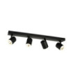 Barre de spots Helvia Plastique,acier,aluminium Noir