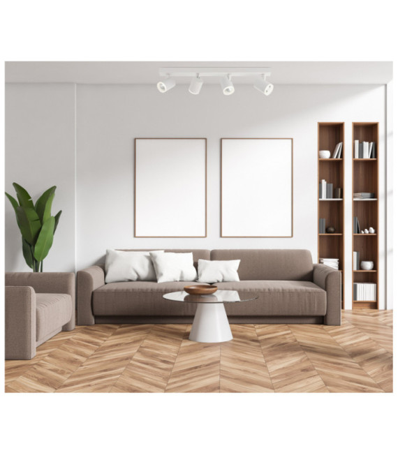 Barra faretto Helvia Plastica, acciaio, alluminio Bianco