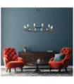 Alamo LED pendant light Glass, steel, aluminum Matt black, brushed coffee