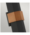 Applique murale extérieur Quoizel Verre,Aluminium Noir mat (avec bracelet effet bois peint)