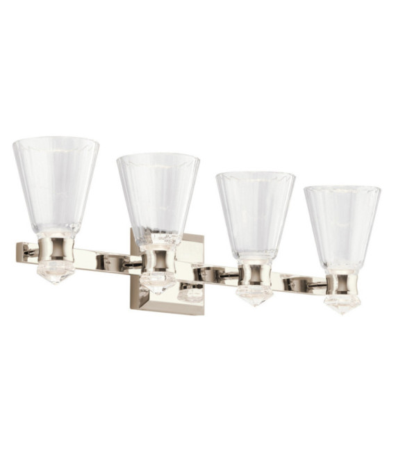 Kichler wall light Aluminum, steel, transparent faceted glass Polished nickel