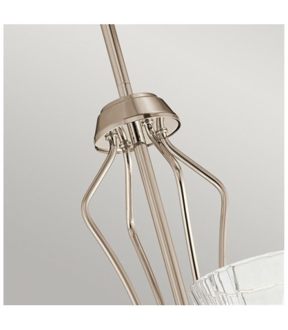 Lámpara colgante Kichler Acero, cristal facetado transparente, aluminio níquel pulido