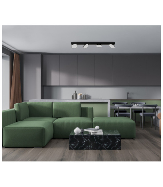 Barre de spots Castelio Plastique,acier,aluminium Noir