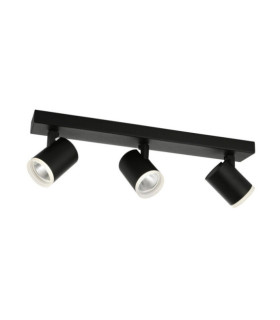 Barra faretto Helvia Plastica, acciaio, alluminio Nero
