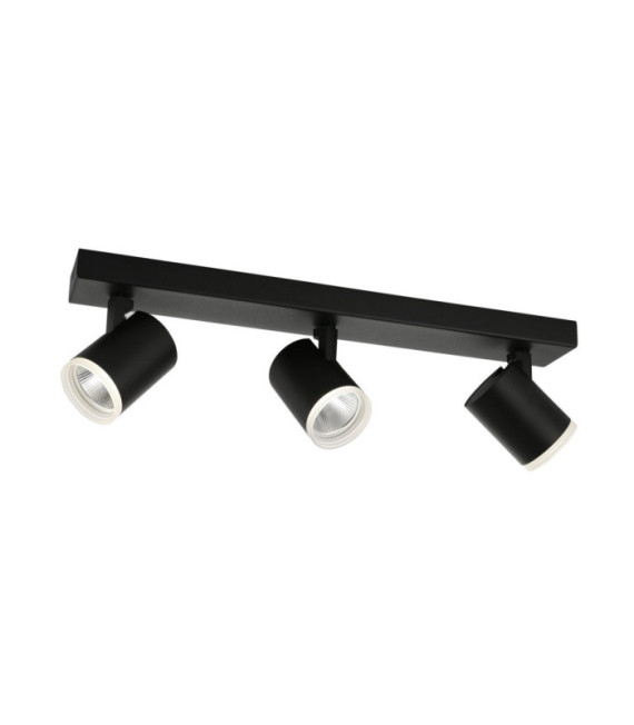 Barre de spots Helvia Plastique,acier,aluminium Noir
