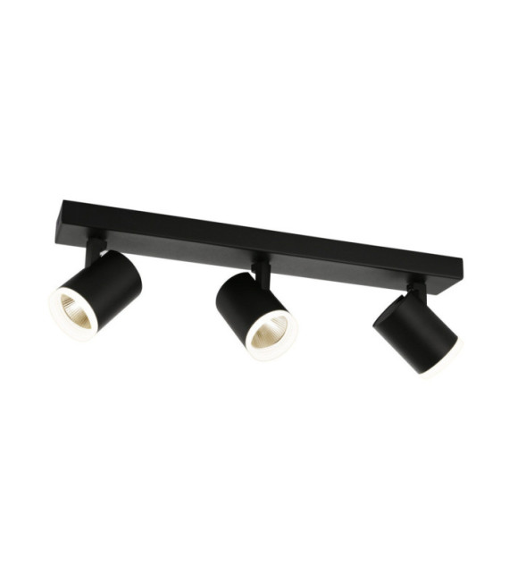 Barre de spots Helvia Plastique,acier,aluminium Noir
