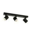 Barre de spots Helvia Plastique,acier,aluminium Noir