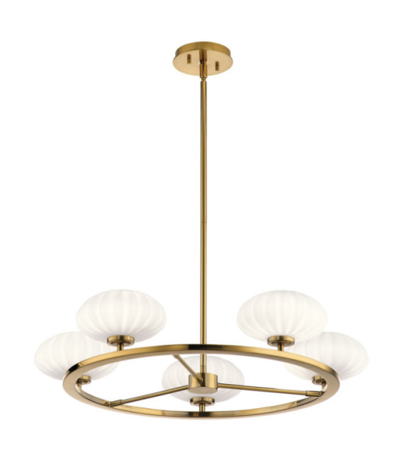 Kichler pendant light Satin engraved opal glass, steel Fox Gold