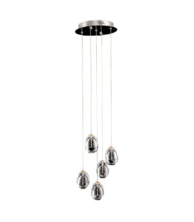 Lampada a sospensione Huelto Acrilico, acciaio, alluminio Cromo