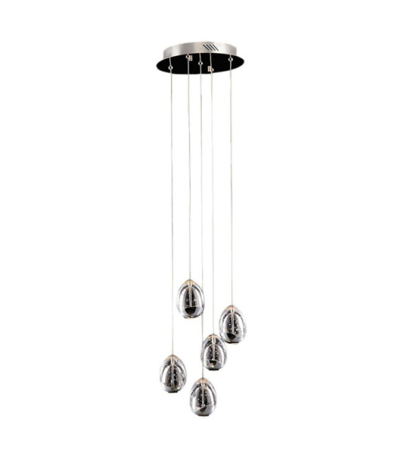 Huelto pendant light Acrylic, steel, aluminum Chrome