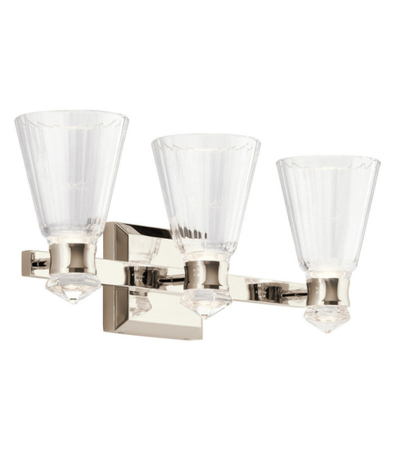 Kichler Wandleuchte Aluminium, Stahl, transparentes facettiertes Glas, poliertes Nickel