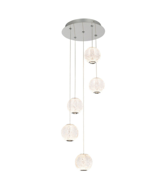 Rosario pendant lamp Glass, steel, aluminum Chrome