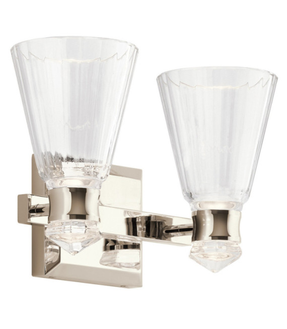 Kichler wall light Aluminum, steel, transparent faceted glass Polished nickel