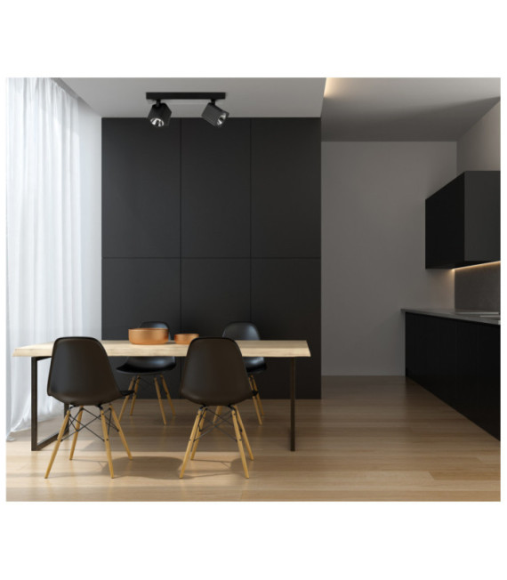 Foco Aveiro Acero, Aluminio Negro