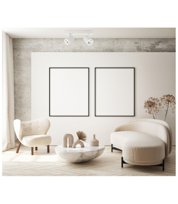 Faretto Helvia Plastica, acciaio, alluminio Bianco