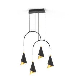 Suspension LED Raalto Acrylique,acier,aluminium Noir,Or