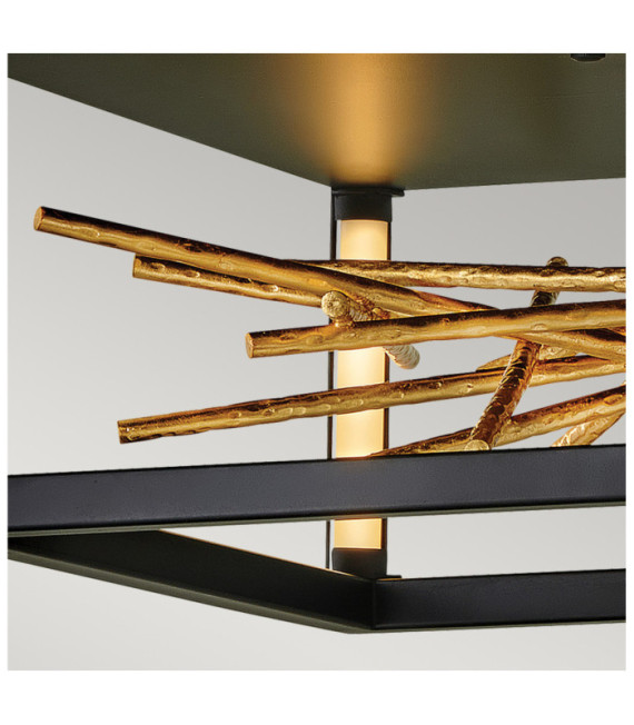 LED ceiling light Hinkley Steel Black and gold gold