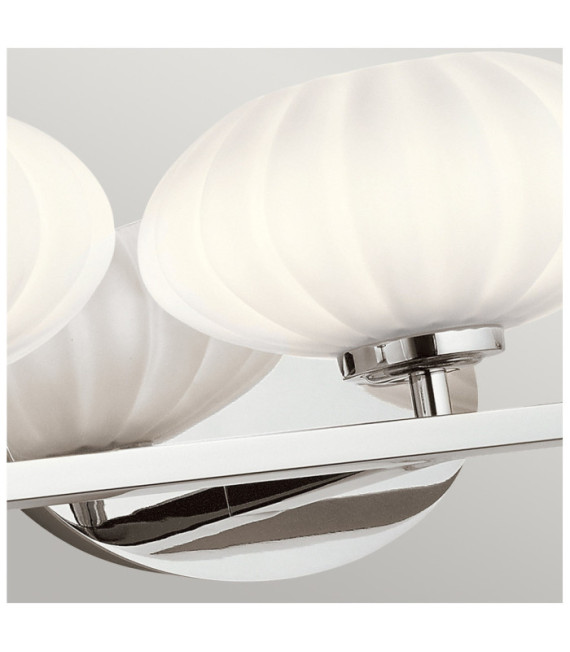 Aplique de baño Kichler Acero, cristal opalino satinado Cromo brillo