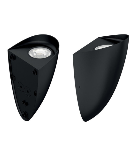 Vendela exterior wall light Polycarbonate lens, die-cast aluminum Black