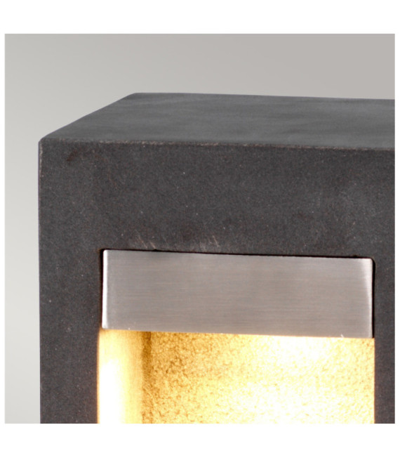 Parkstone Outdoor Floor Lamp Glass, 316 Stainless Steel, Basalt Basalt Stone with Stainless Steel