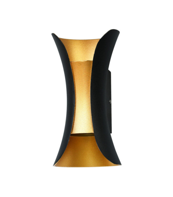 Dante Außenwandleuchte Aluminiumguss Gold, sandgestrahlt schwarz