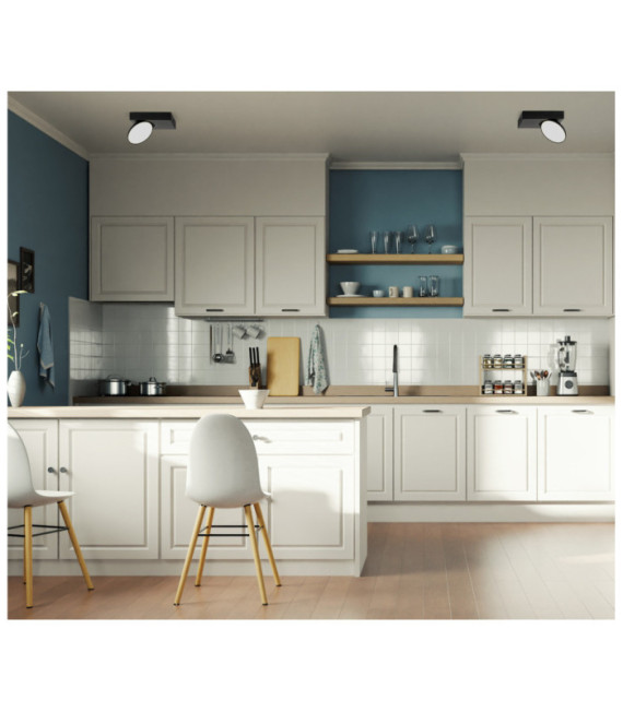 Spot Castelio Plastique,acier,aluminium Noir