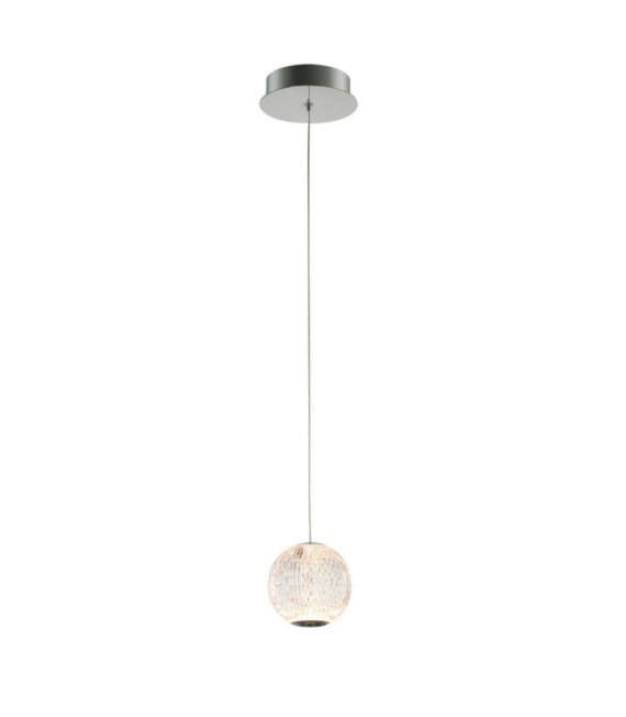 Suspension Rosario Verre,acier,aluminium Chrome
